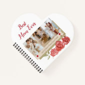 3 Foto Collage Floral Modern Elegant Moederdag Notitieboek (Voorkant)