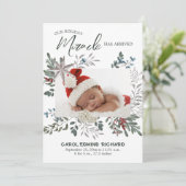 3 Foto Collage Geboorte Aankondiging Baby shower (Staand voorkant)