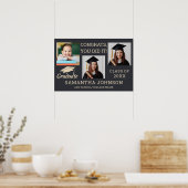 3 Foto Collage Gefeliciteerd Afgestudeerde 2026 Gr Poster (Keuken)