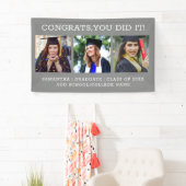 3 Foto Collage Gefeliciteerd Geslaagd Afstuderen G Spandoek (Insitu)