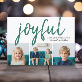 3 Foto collage - Gegroet van Joyful Season Feestdagenkaart