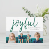 3 Foto collage - Gegroet van Joyful Season Feestdagenkaart (Staand voorkant)