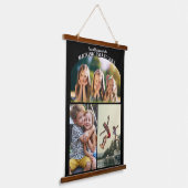 3 Foto collage | Gezinsvakantie of reünie-talbum Hangend Wandkleed (Gebogen)