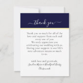 3 Foto Collage Gray Sand dollar Navy Blue Weddensc Bedankkaart (Achterkant)