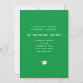 3 Foto Collage Green Graduparty Invitation Kaart (Achterkant)