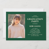 3 Foto Collage Groen & Beige Afstudeerfeest Kaart (Achterkant)