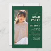 3 Foto Collage Groen & Beige Afstudeerfeest Kaart (Achterkant)