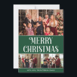 3 Foto Collage Groen en Wit Vrolijk Kerstfeest Feestdagenkaart<br><div class="desc">Creëer uw eigen, 3 Fotocollage, Groen en Wit, Vrolijke Kerst Photo Holiday Kaart, met onze eenvoudig te gebruiken ontwerptool. Voeg je favoriete foto's van vrienden, familie, vakanties, hobbies en huisdieren toe en je hebt een prachtige, unieke fotocollage. Onze aangepaste fotocollage is perfect voor huisdecoratie, cadeau geven of zelfs zakelijke promotiedoeleinden....</div>