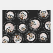 3 foto Collage Happy Birthday-cirkels Inpakpapier Vel (Voorkant 3)