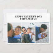 3 Foto Collage Happy Fathers Day Cookout Party Kaart (Voorkant)