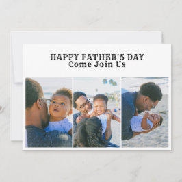 3 Foto Collage Happy Fathers Day Cookout Party Kaart