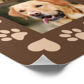 3 Foto Collage Hond Naam Bruin Hart Poster (Hoek)