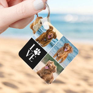 3 Foto Collage Huisdier Aangepaste Liefde Hond Lie Sleutelhanger