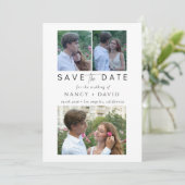 3 Foto Collage Huwelijk Save The Date (Staand voorkant)