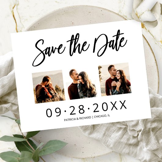 3 Foto Collage Huwelijk Save The Date