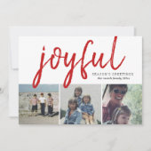 3 Foto collage - Joyful Season's Greetings Berry Feestdagenkaart (Voorkant)