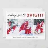 3 Foto Collage Kerst Kaart Spirits Bright (Voorkant)