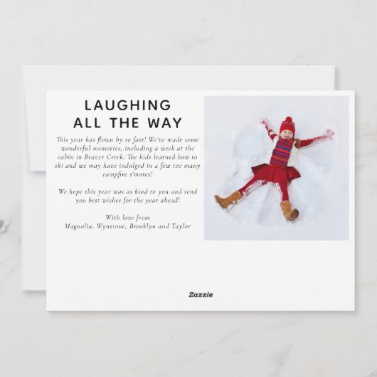 3 Foto Collage Kerst Kaart Spirits Bright (Achterkant)