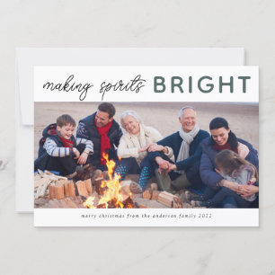 3 Foto Collage Kerst Kaart Spirits Bright