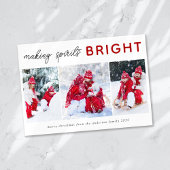 3 Foto Collage Kerst Kaart Spirits Bright