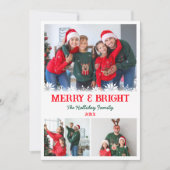 3 Foto Collage Lelijke Trui Kerstmis Feestdagenkaart (Voorkant)