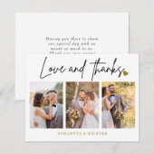 3 Foto collage Love and Bedankt Wedding (Voorkant / Achterkant)