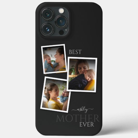 3 Foto Collage Mam Family Memorable Moederdag Case-Mate iPhone Case (Achterkant)