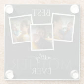 3 Foto Collage Mam Family Memorable Moederdag Glazen Onderzetter (Achterkant)