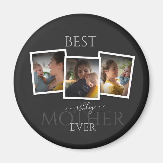 3 Foto Collage Mam Family Memorable Moederdag Magneet (Voorkant)