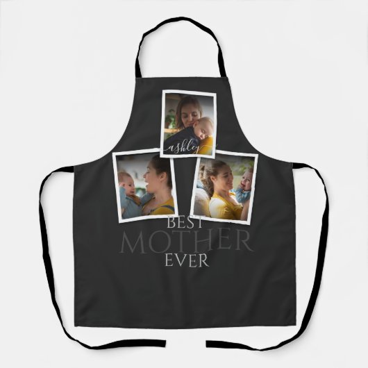 3 Foto Collage Mam Family Memorable Moederdag Schort (Voorkant)
