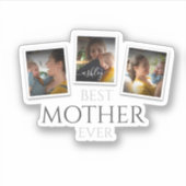 3 Foto Collage Mam Family Memorable Moederdag Sticker (Voorkant)