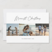 3 Foto Collage Merriest Kerstmis Nautisch strand Feestdagenkaart (Voorkant)