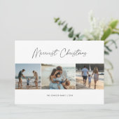 3 Foto Collage Merriest Kerstmis Nautisch strand Feestdagenkaart (Staand voorkant)