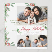 3 FOTO Collage Merry kerstgroet Feestdagenkaart (Voorkant / Achterkant)