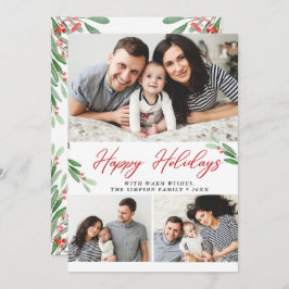 3 FOTO Collage Merry kerstgroet Feestdagenkaart