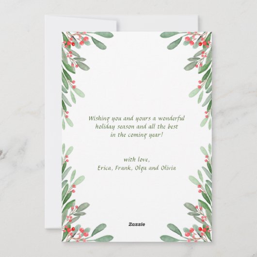 3 FOTO Collage Merry kerstgroet Feestdagenkaart (Achterkant)