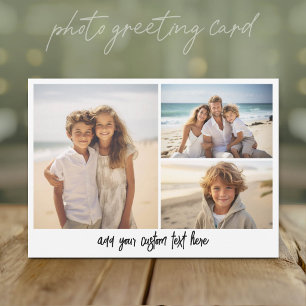3 foto collage met 1 regel scripttekst feestdagenkaart
