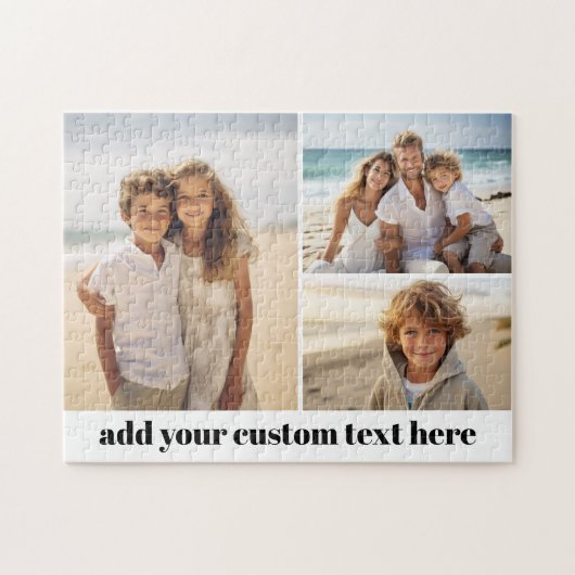 3 foto collage met 1 regel scripttekst legpuzzel (Horizontaal)