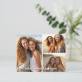 3 foto collage met 1 regel tekst briefkaart (Staand voorkant)