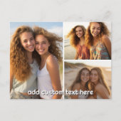 3 foto collage met 1 regel tekst briefkaart (Voorkant)