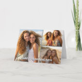 3 foto collage met 1 regel tekst kaart (Voorkant)