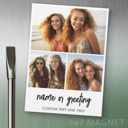 3 foto collage met script tekst - koelkastmagneet