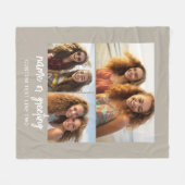 3 foto collage met script tekst - taupe wit fleece deken (Voorkant (Horizontaal))