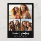 3 Foto collage met Script-tekst - zwart wit Briefkaart (Voorkant)