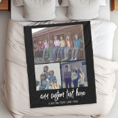 3 Foto collage met Script-tekst - zwart wit Fleece Deken