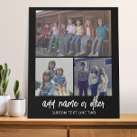 3 Foto collage met Script-tekst - zwart wit Imitatie Canvas Print<br><div class="desc">Een leuke manier om herinneringen vast te leggen en te delen met vrienden. Voeg een horizontale foto,  2 vierkante foto's en uw favoriete titel toe om een cool cadeau voor vrienden te maken.</div>