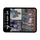 3 Foto collage met Script-tekst - zwart wit Magneet (Horizontaal)