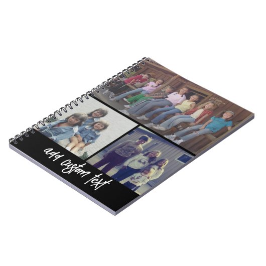 3 Foto collage met Script-tekst - zwart wit Notitieboek (Linkerzijde)