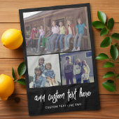 3 Foto collage met Script-tekst - zwart wit Theedoek