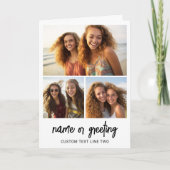 3 foto collage met scripttekst - zwart wit kaart (Voorkant)